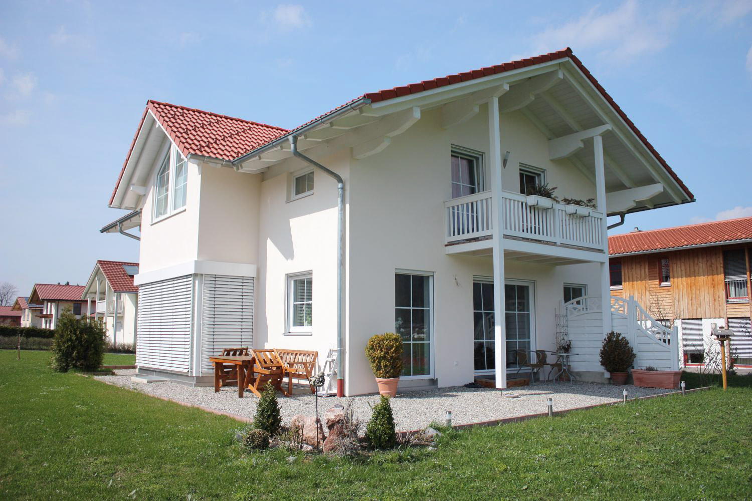 Einfamilienhaus mit Fensterabschattung