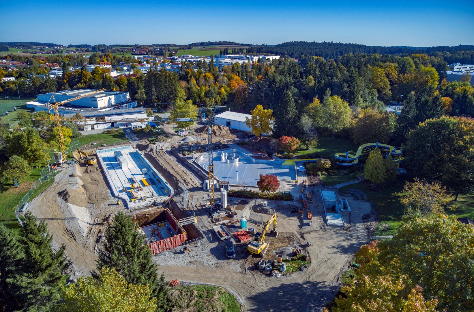Teilgeneralsanierung Freibad Traunreut - während Rohbau - Oktober 2019