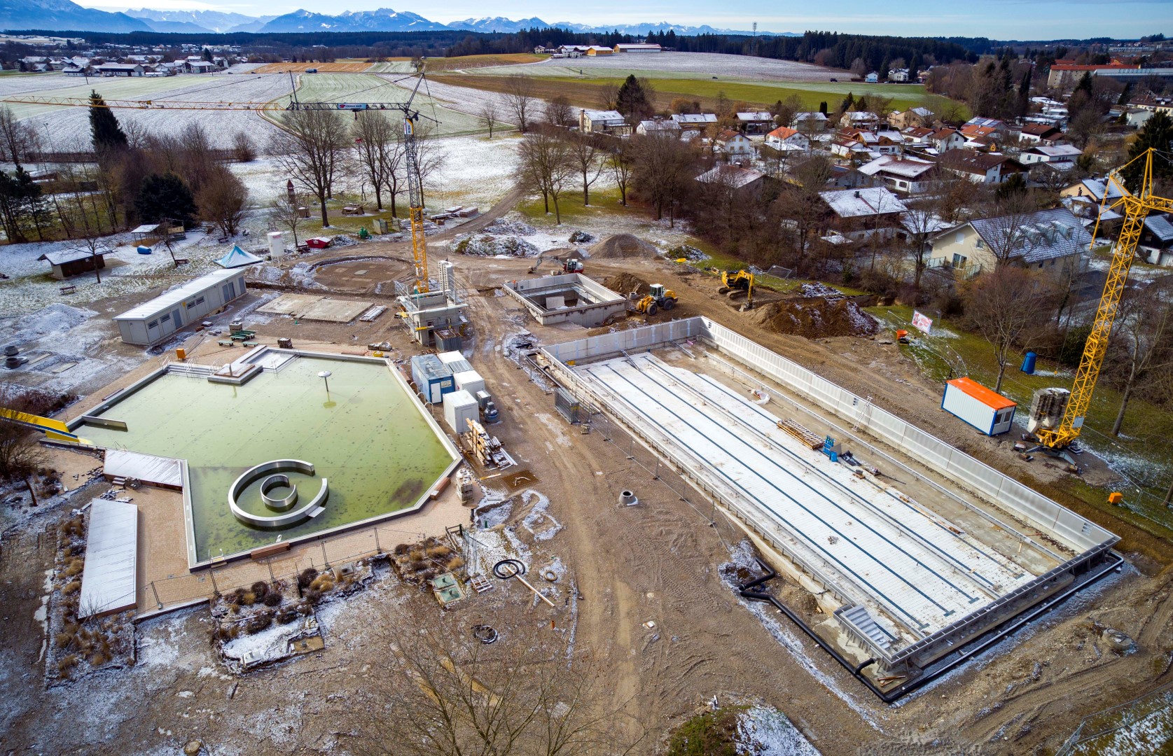 Teilgeneralsanierung Freibad Traunreut - während Rohbau - Februar 2020